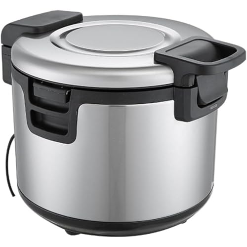 FiveLn 業務用炊飯器 ステンレス 電気鍋 ??? 酵素玄米 炊飯器 大容量炊き こびりつかない鍋 蒸し 健康食品 厨房 学生食堂に適しています 玄米/白米 保温ジャー (23L,ステンレスカラー)