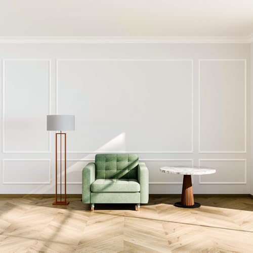 Image of Pangda Peel and Stick Wall Molding Kit, 3D Premade Accent Molding Wainscoting Panel for Interior Wall Moulding Decor, Ready to Assemble Wainscoting Accent Panel(3 Set,35 x 68in + 99 x 68in)