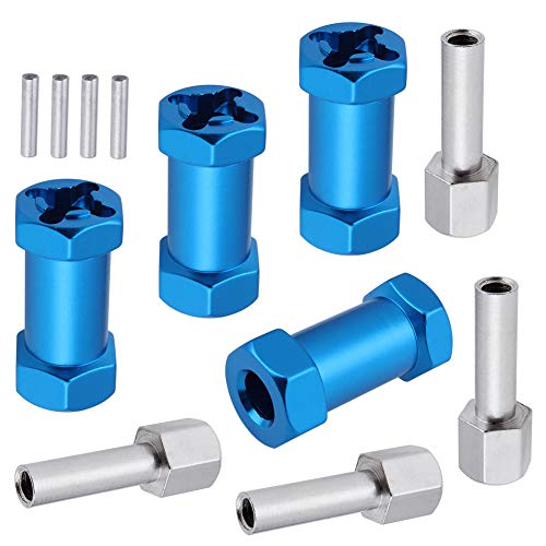 4-Pack Hobbypark Rc Wheel Spacers 12Mm Hex Drive Hubs Combiner Coupler Aluminum 25Mm Offset Extension For 1/10 Rc Crawler Car Parts (Blue) #TOP10
