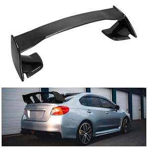 HECASA Trunk Spoiler Compatible with 2015-2021 Subaru WRX STI 4 Door Sedan Rear Trunk Spoiler Wing Lid ABS Plastic Carbon Fiber Color