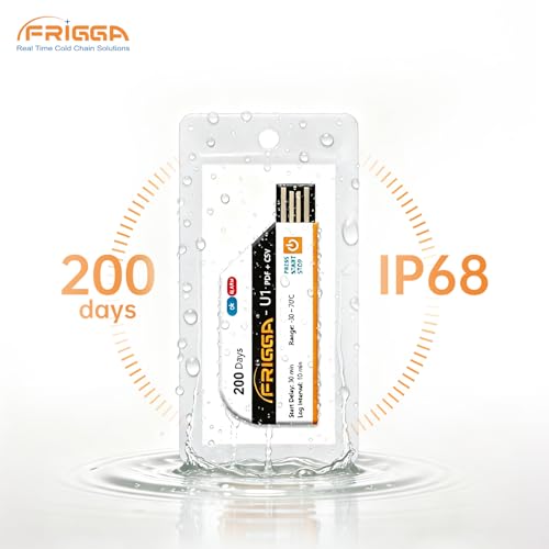Image of Frigga 2 Pack Temperature Data Logger Single Use Temperature Recorder 28800 Points USB Temperature Loggers High Accuracy 200 Days Cold Chain Transportation with PDF CSV Report, U1