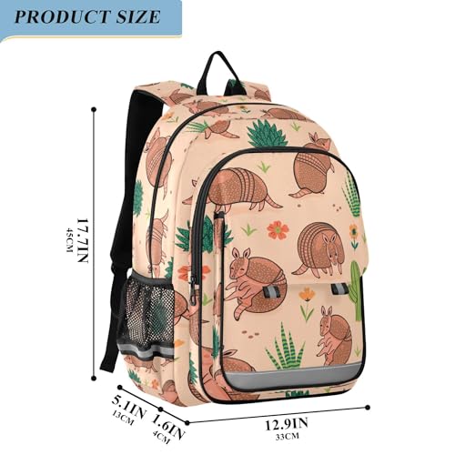 Fisyme Cute Armadillos School Backpack Laptop Backpacks Bags Bookbag Travel Casual Computer Notebooks Daypacks2