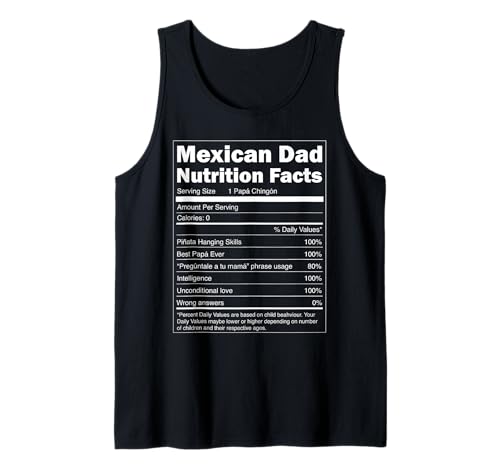 Regalo para Papa - Nutrition Facts Funny Mexican Dad Canotta
