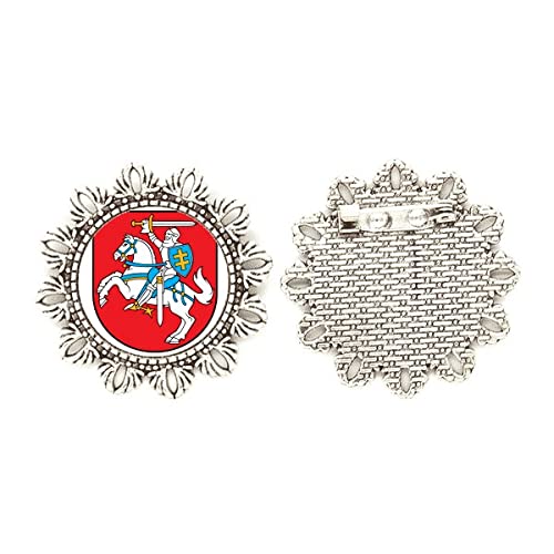 Broche de plata con emblema nacional de Lituania insignia mediana UE
