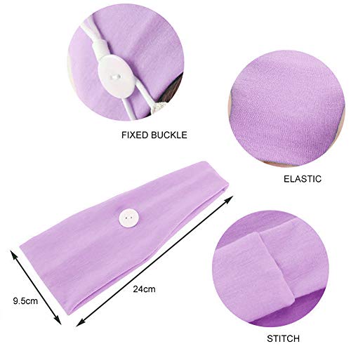 Amandir 4 Pack Headband With Buttons For Women Ear Protection Holder Elastic Headbands For Nurse Womens Workout Button Head Wrap Spa Yoga Headbands #TOP2