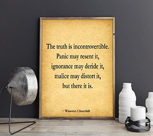 Poster Churchill vintage 50x70cm et grande affiche avec citation de vérité