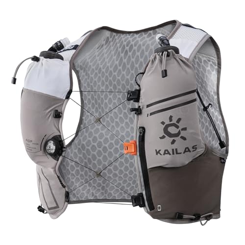 KAILAS FUGA AIR 8 Ⅳ Running Hydration Vest Hydration Pack Lightweight with Two TPU Water Bladders for Women Men Trail Cycling Hiking Mushroom Taupe M