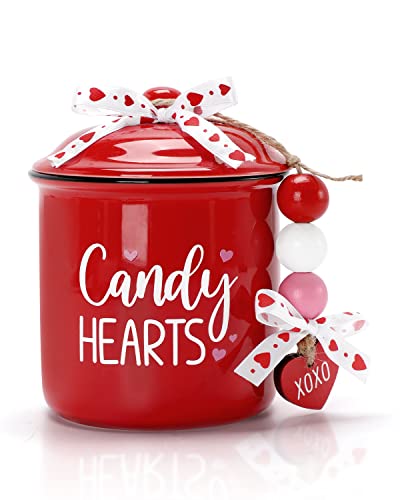 Candy Hearts Tiered Tray Decor Mini Ceramic Canister Valentine's ...