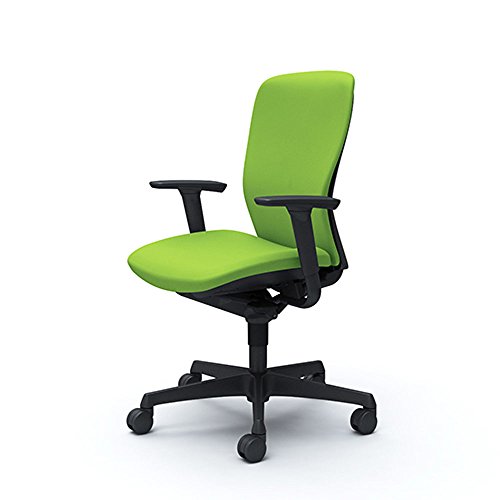 オカムラ デスクチェア スラート スリットインナーシェル ハイバック ブラックフレーム 樹脂脚 アジャストアーム ナイロンキャスター C385ZR-FSF5 ライムグリーン