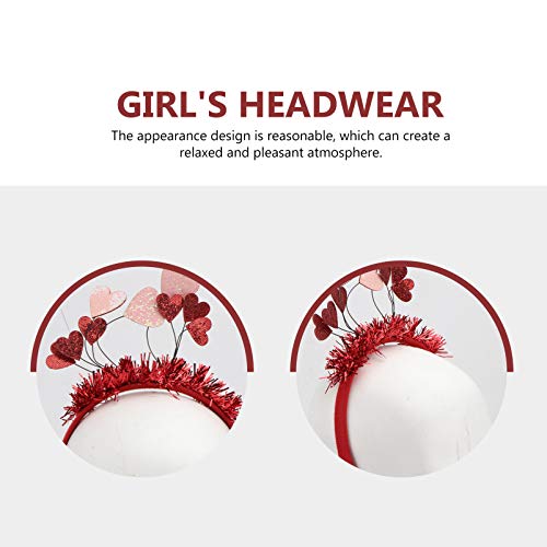Amosfun Hart Hoofdband Hoofd Boppers Tinsel Garland Hoofdband Glitter Liefde Valentijnsdag Party Props Accessoire - Image 4