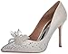 Badgley Mischka womens Halo Pump, White Satin, 10 US