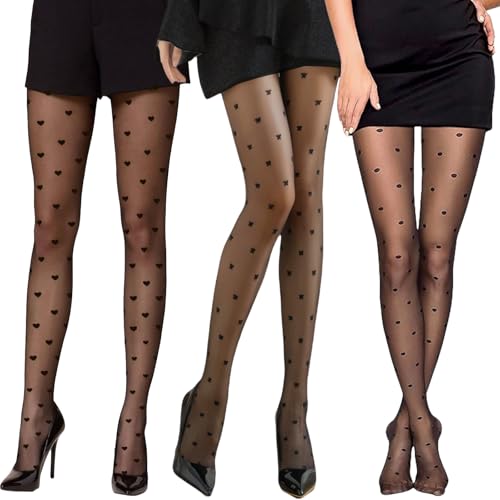 3 Pack Bogen Strumpfhosen Damen,Feinstrumpfhose Damen StützstrumpfhoseDamen für Tanzpartys Geeignet Zum Kombinieren Eng Anliegender Kleidung Mit Röcken Tops Jacken High Heels Oder Stiefeln