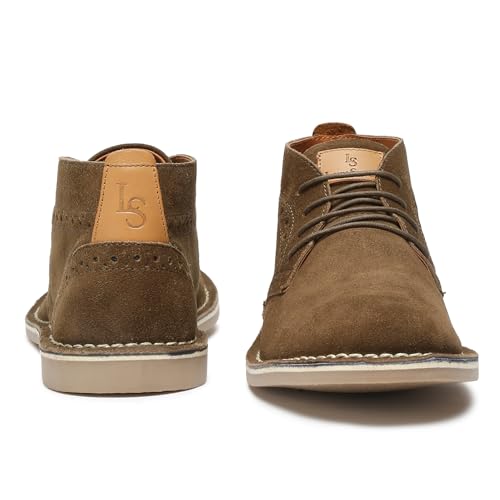 Image of LOUIS STITCH Chukka Boots for Men| Suede Leather Boots for Men| High Ankle Casual Boot | Casual Office & Trekking Shoes | Hiking Boots for Men | Stitch Down Desert Boots | [LSSDSUCKBGJB ]