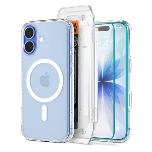 Spigen Ultra Hybrid MagFit Pack - Coque Ultra Hybrid MagFit et Protection d'écran pour iPhone 17 - Transparent