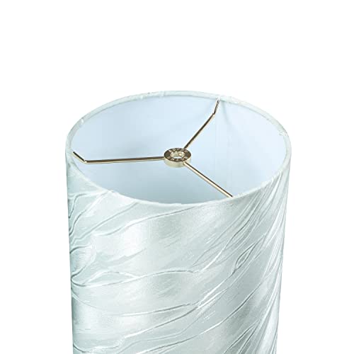 Image of Aspen Creative 31315 Contemporary Drum (Cylinder) Shaped Spider Construction Lamp Shade in Light Pistachio with Wave, 8 inch wide (8 inch x 8 inch x 11 inch)