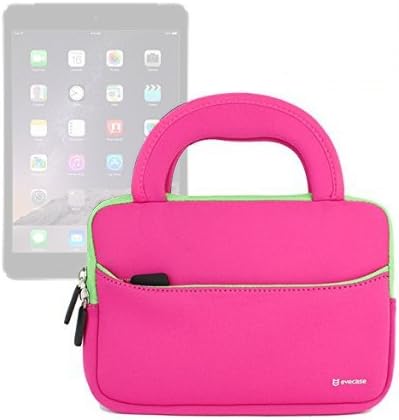 iPad Mini 4 Sleeve, Evecase UltraPortable Handle Carrying Portfolio Neoprene Sleeve Case Bag for Apple iPad Mini 4 / iPad Mini 3 / iPad Mini 2 with Retina Display/iPad Mini 1st (Hot Pink)