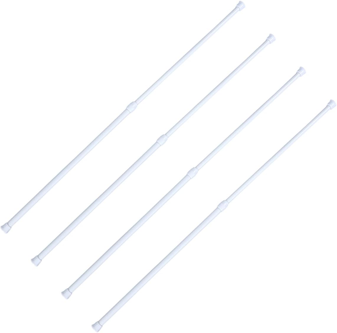 4pcs High Carbon Steel Telescopic Shower Curtain Rod Tension Rod for Bathroom No Drill Installation Extendable Easy to Use