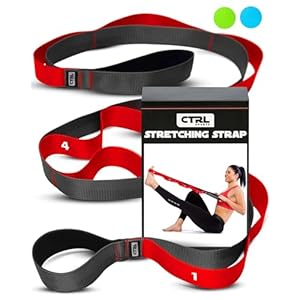Stretching Strap with Loops – Non Elastic Stretch Band for Physical Therapy, Yoga Strap for Stretching Equipment, Stretch Bands for Exercise and Flexibility – Fascia, Hamstring & Leg Stretcher Belt