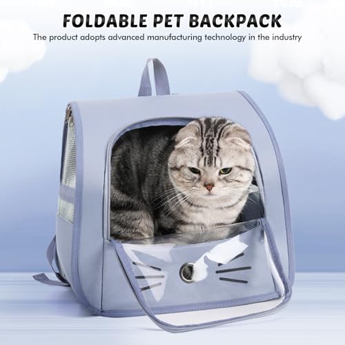 Haustier Rucksack für Kleine Hunde Katzen, Tragbare und Faltbare Katzenrucksack, Hunderucksack, Tragetasche für Katzen Hunde bis 10kg, Atmungsaktive Katzentasche Hundetasche, für Reisen, Spaziergänge