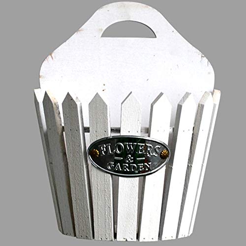 HZMY Éponte Bois Mur Pot De Fleurs/Décoration Salon Balcon Chambre Verte Succulent Simulation De Mur De Fleur Ronde Hanging Panier De Fleurs,Blanc Cover