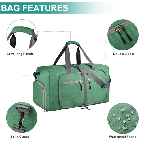 Image of Dimayar 65L Foldable Duffle Bag, Travel & Weekender, Overnight, Gym
