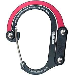 Gear Aid HEROCLIP Medium Karabiner Clip Schwarz-Rot