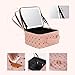 Travel Makeup Bag With 360° rotating LED Mirror,Waterproof cosmetic organizer,Portability Cosmetic case,Makeup organizer,Gift for Women,Girls Gift (Pink)
