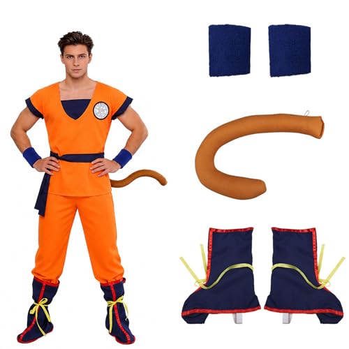 Dacnod 6Pcs Anime Drachen Kostüm mit Gürtel Schwanz Armbänder Überschuhe für Erwachsene Cartoon Karneval Halloween Cosplay Anime Show Party