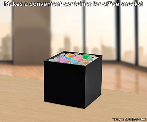 Marketing Holders Lucite Glossy Black Box 5 Sided Cube Pedestal 5 Inch Throne Platform Art Collectible Display Stand Riser Models Memorabilia Trophies Business Tradeshows Expos #TOP3