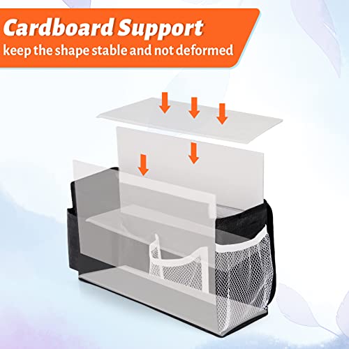 Image of Loghot Bedside Caddy /Bedside Storage Bag Hanging Organizer for Bunk and Hospital Beds,Dorm Rooms Bed Rails,Can be Placed Glasses,Books,Mobile Phones,Keys (New Black-1)