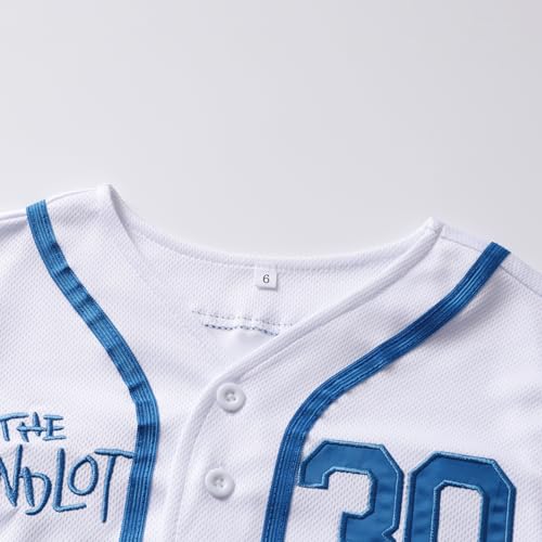 Camiseta de beisebol infantil The Sandlot Benny The Jet Rodriguez #30 Movie Stitched Baseball Shirt