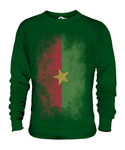 Candymix - Burkina Faso Faded Flag - Unisex Sweatshirt Mens Ladies Sweater Jumper Top, Size 2X-Large, Colour Bottle Green