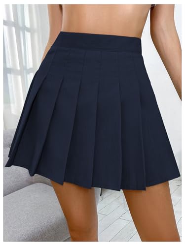 MakeMeChic Women's Y2K Mini Skirt Pleated Cheerleader A Line Skater Skirts3