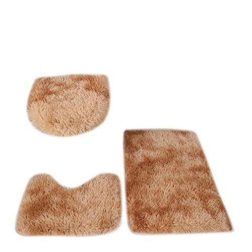 Tapis de toilette tie-dye à poils longs ensemble de trois pièces absorbant l'eau