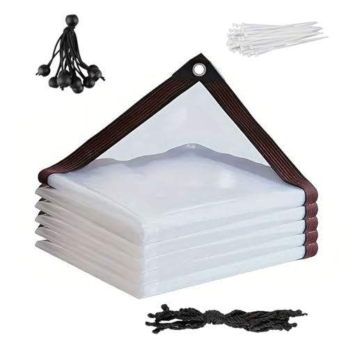 hocadon Bâche Transparente avec Oeillets Bache Exterieur Impermeable 2 x 3 m pour Terrasse, Balcon, Meubles de Jardin, Pavillon, Poulailler