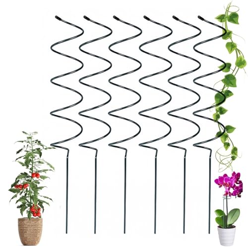 Tomato Twist Stake, Spiral Tomato Stakes, Tomatos Twist Stakes, Plant Supports Cages, Climbing Plant Stake Tower Plant Supports, Support Tools for The Garden (6Pcs Spiral)