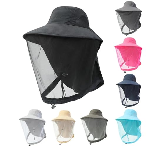 Sombrero mosquitera con malla de control de insectos y ala solar 3