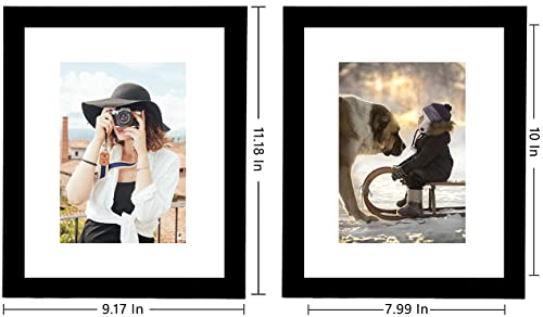 Picrit 8X10 Picture Frame Set Of 12, Display 5X7 With Mat Or 8X10 Without Mat, Photo Frames For Wall Mounting Or Table Top Display, Black. #TOP1
