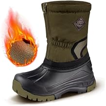 FREE SOLDIER Snow Boots for Kids Waterproof with Zipper Winter Warm Non Slip Cold Weather Outdoor Boys Girls Snow Boots