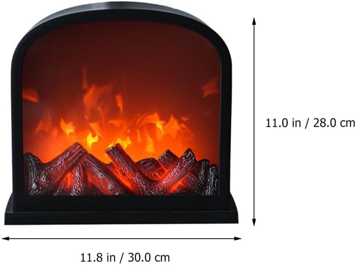 Cabilock USB Fireplace Night Light Table Lamp Decorative Led Flame Effect Black Plastic for Bedroom Home Party Holiday Decoration