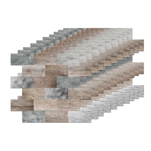 TATIVALO 10 adhesivos para azulejos (pegatinas) de 34 x 29 cm, para baño y cocina, PVC Metro con textura en relieve G
