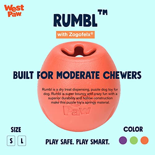 WEST PAW Zogoflex Rumbl Treat-Dispensing Dog Toy, Interactive Slow-Feeder Chew Toys for Dogs, Dog Enrichment Toy - Image 2