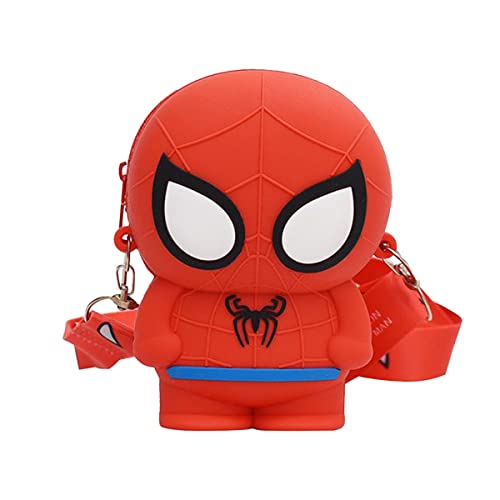 Portefeuille pour Enfants Superhéros, Mini Porte-monnaie en Silicone pour Enfants, Sac Porte-monnaie Mignon pour Enfants, Sac Messager Spiderman Bandoulière Réglable Cadeau d'anniversaire pour enfants