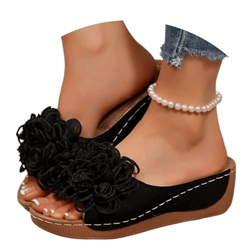 Orthotic Sandals For Women Wedge,Womens Fashion Orthotic Slides Athletic Slip On Orthopedic Slippers Flip Flops With Comfortable Arch Support