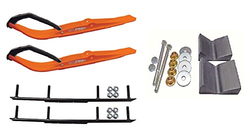 C&A Pro Orange Razor Snowmobile Skis w/ 6