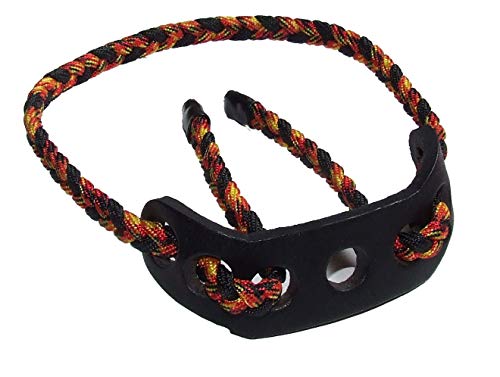 PARADOX New Adjustable Archery Bow Sling Tough Braided Parachute Cord & Leather Anchor Recurve Compound (Black)