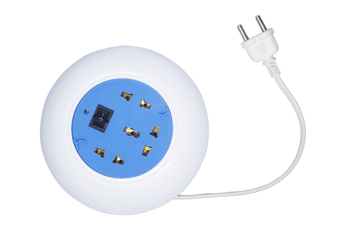 DREAM Lighting Solution Flex Box, Plastic Extension Board/Extension Multi-Plug Extension Cord with Power Strip & Fuse Protection | Extension Board with 3 in 1 Electric Socket (Cable - 4 Meter)