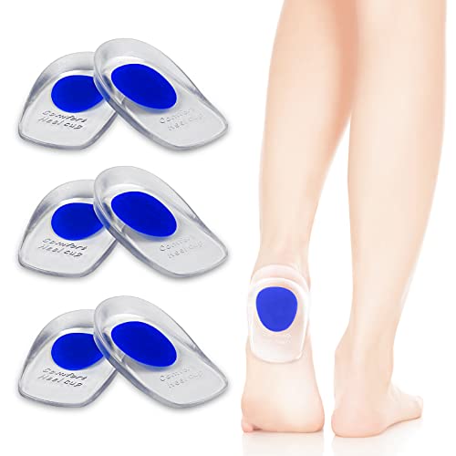 Fousenuk 3 paires Epine Calcaneenne Silicone Talonette, Talonnettes en Gel, Soulage Douleurs Pieds Semelle Talon, Tendinite et Fasciite Plantaire Orthopédique...