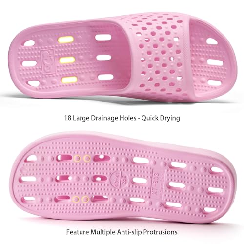 Image of Xomiboe Shower Shoes Men Quick Drying Women Shower Sandals Non-Slip Comfortable House Slippers Bathroom Hotel Flip Flops Slides With Students Gym
