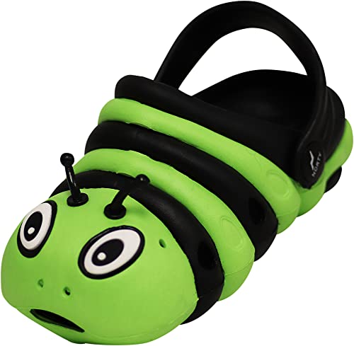 Image of NORTY Toddler Clogs - Fun Baby Clogs With Comfortable Back Strap - Caterpillar Shoes for Kids - Playful Bug Shoes